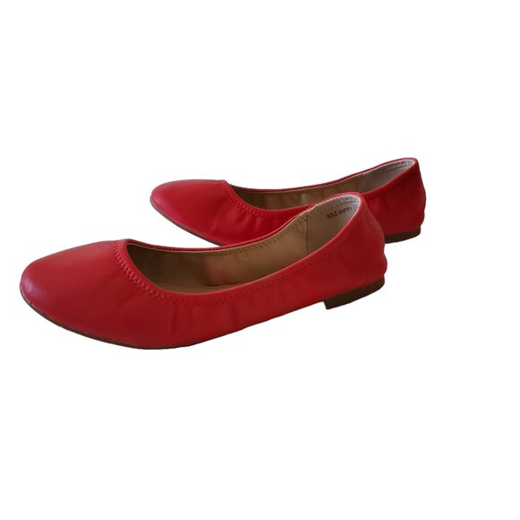 Dream Pairs Sole Happy Red Ballerina Shoe Size 10 - Picture 8 of 14